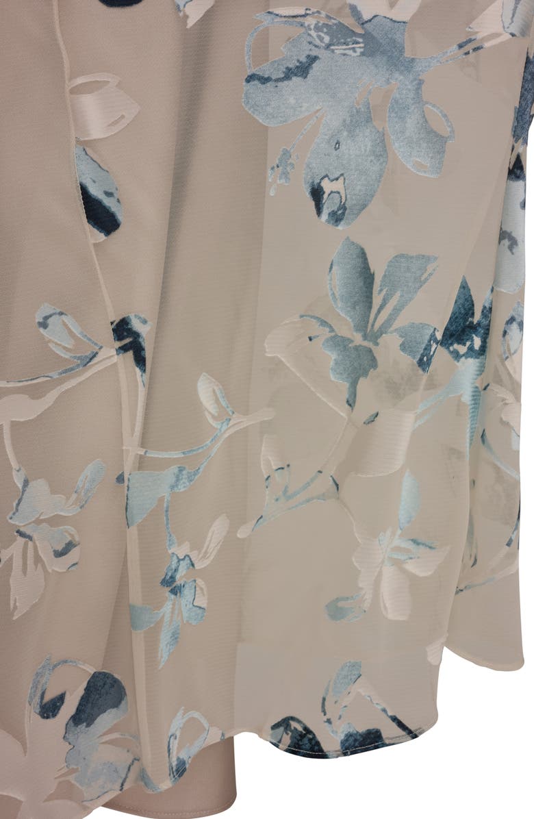 Donna Karan New York Floral Burnout Maxi Dress, Alternate, color, Sea Mist Multi