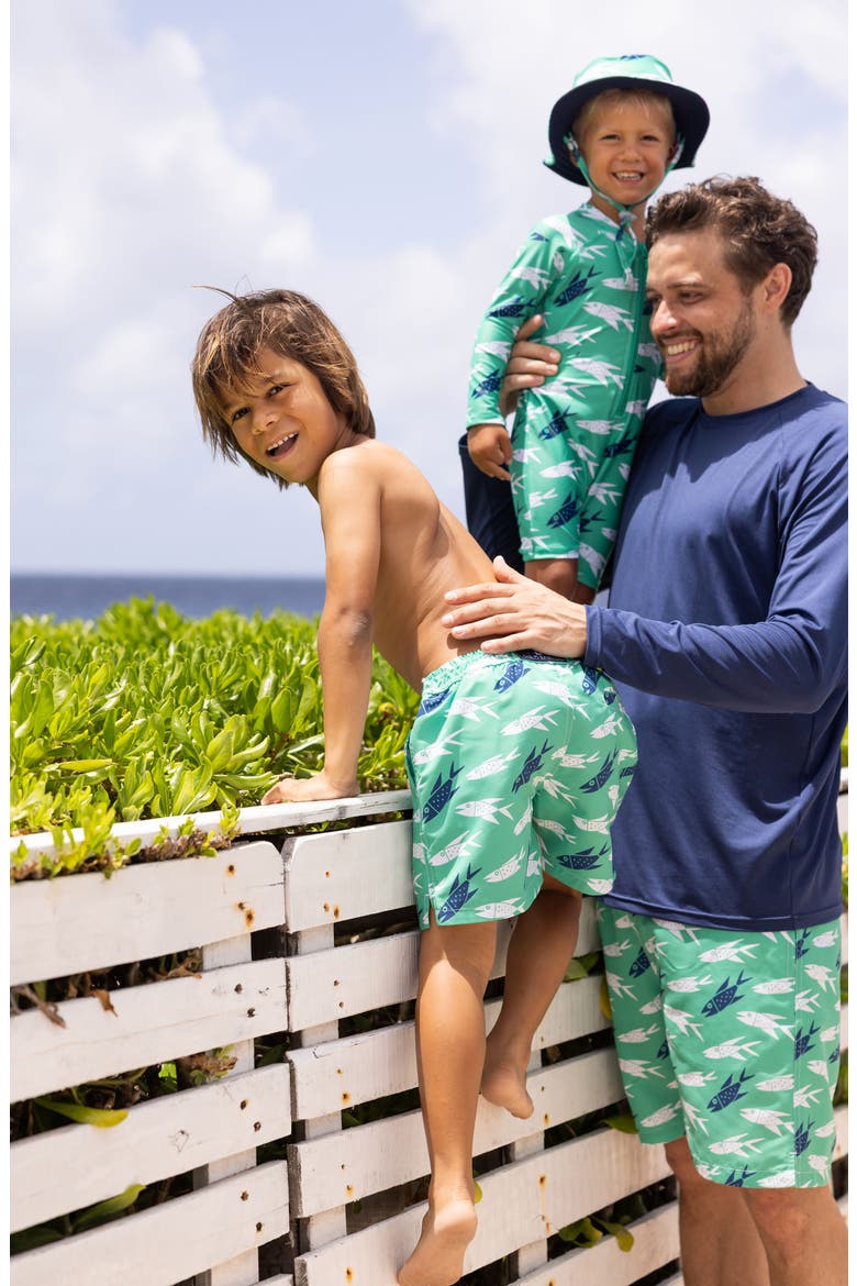 Kids' Off the Hook UPF 50+ Swim Trunks, Alternate, color, GREEN