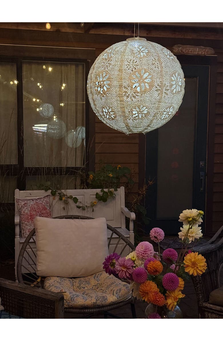 Allsop Home & Garden Stella Luxe Globe Boho LED Lantern, Alternate, color, Pearl