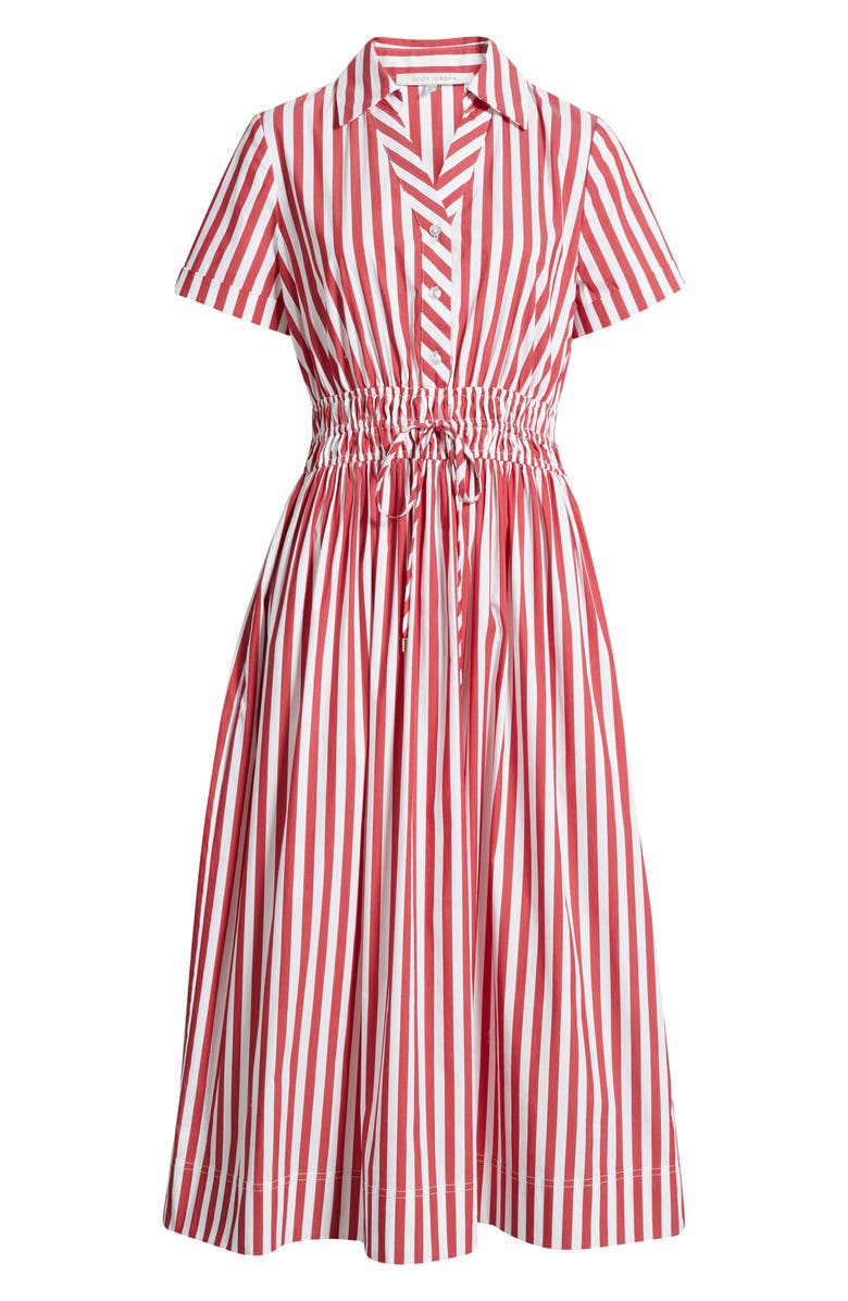 Julia Jordan Stripe Cotton Blend Shirtdress, Alternate, color, Red Multi