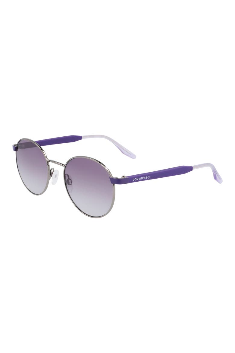Ignite 51mm Gradient Round Sunglasses, Alternate, color, GUNMETAL / GREY GRADIENT