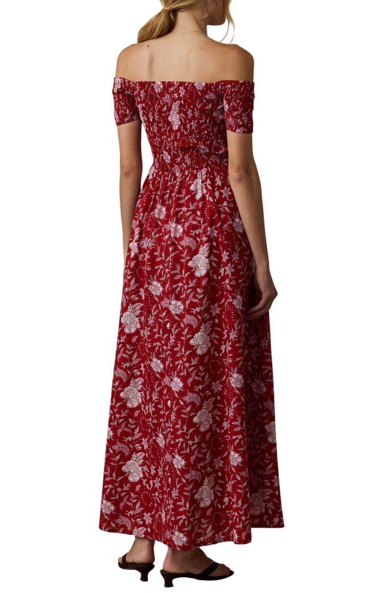 Faherty Sundance Floral Print Off the Shoulder Voile Midi Dress, Alternate, color, Garden Whispers
