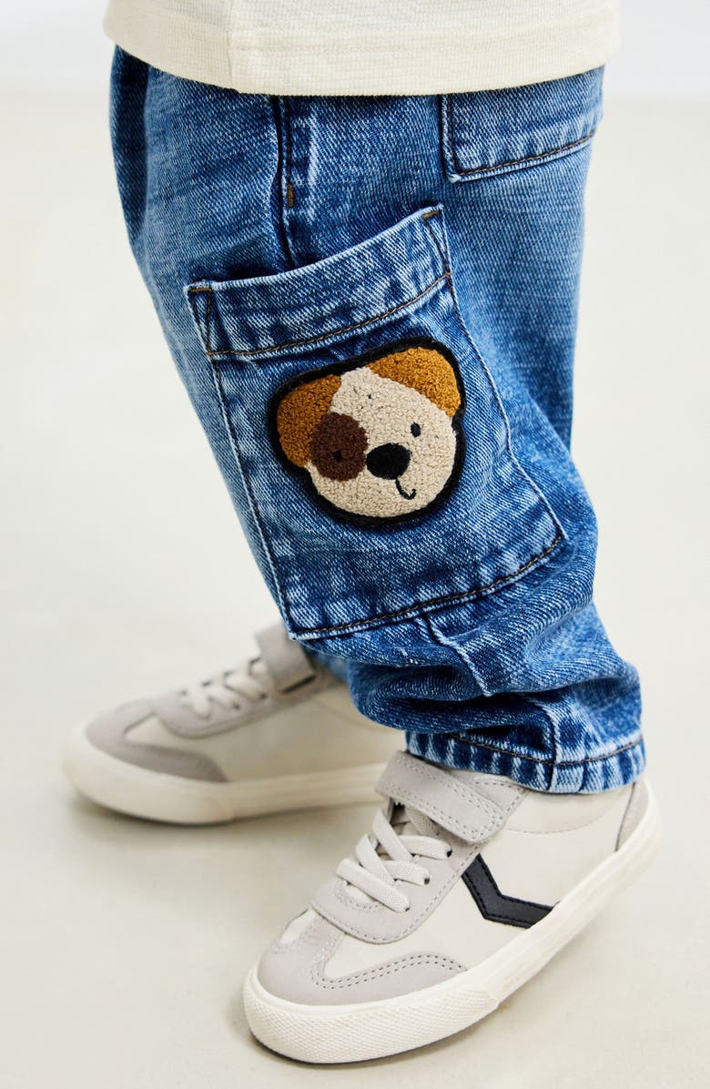 NEXT Kids' Dog Patch Straight Leg Jeans, Alternate, color, Blue