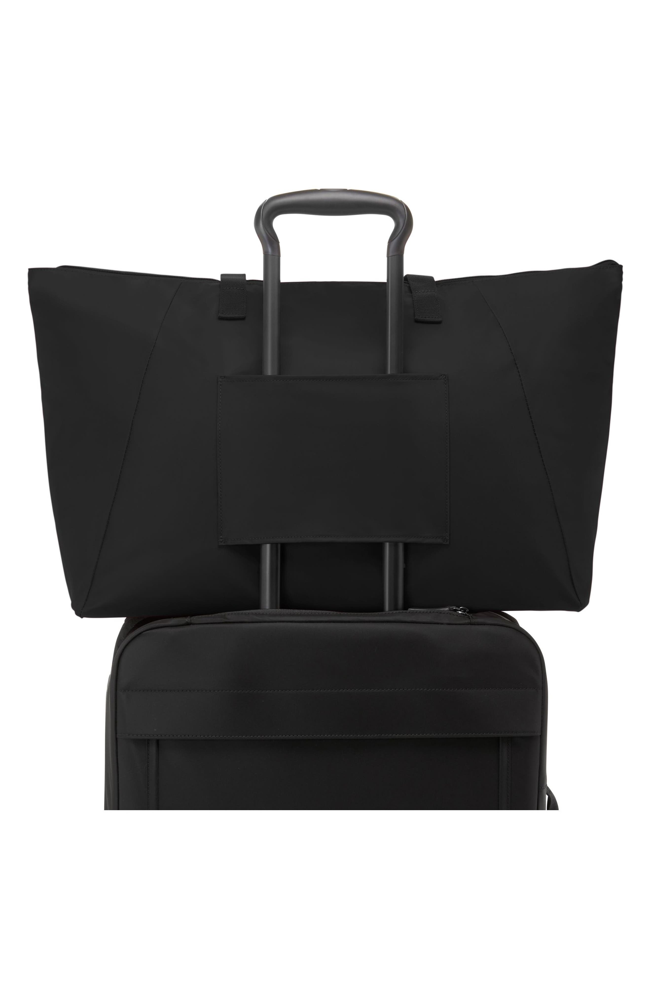 Voyageur Just in Case Packable Nylon Tote, Alternate, color, BLACK/ GUNMETAL