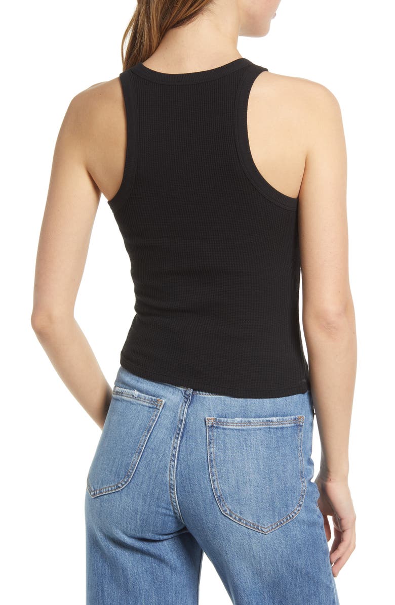 Good American '90s Thermal Racerback Tank, Alternate, color, 