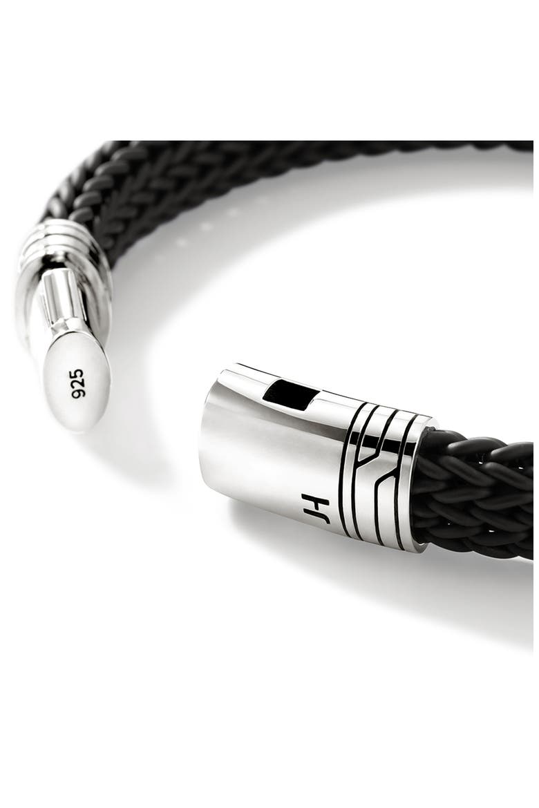 Men's Woven Bracelet, Alternate, color, SILVER
