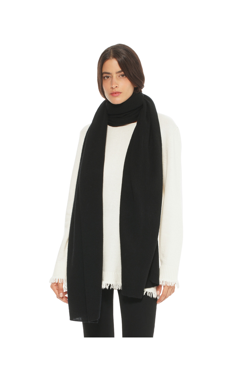 Monticelli Cashmere Essential Pure Cashmere Maxi Wide Scarf, Main, color, Black