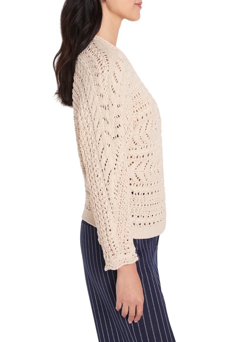Openwork Sweater, Alternate, color, PALE SISAL