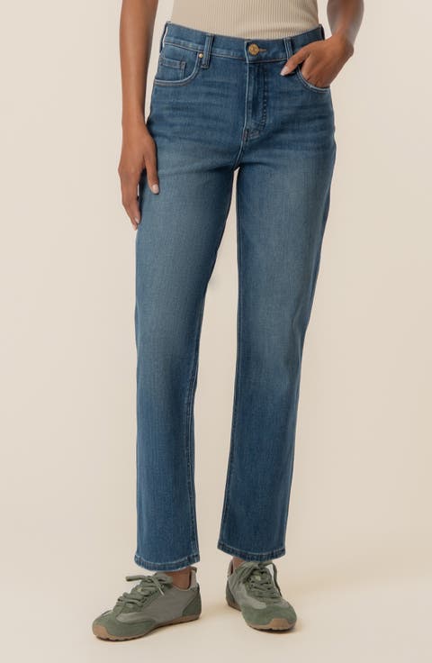 Blair High Waist Ankle Slim Straight Leg Jeans