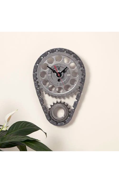 Uncommon Goods Auto Timing Chain And Gears Wall Clock In Silver