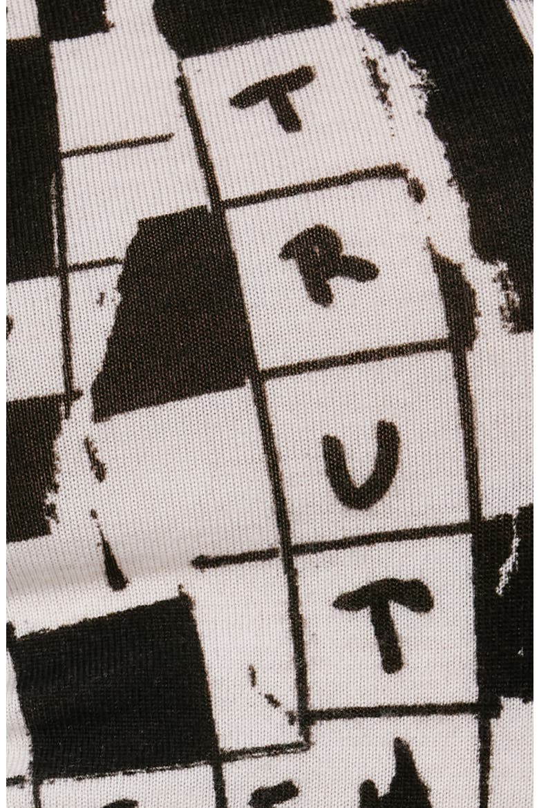 Brandy Crossword Print Merino Wool Turtleneck Sweater, Alternate, color, DVF 50TH CROSS WORD IVORY MED