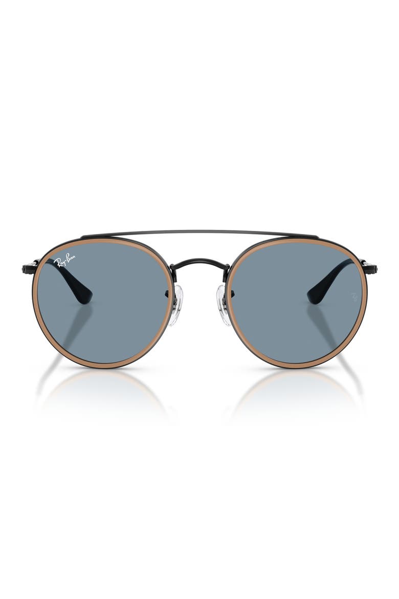 51mm Aviator Sunglasses, Main, color, BLACK / BLUE
