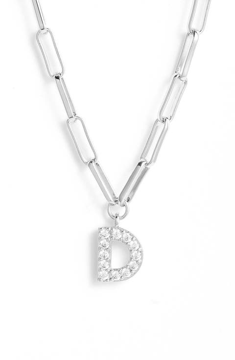 Pavé Initial Pendant Necklace