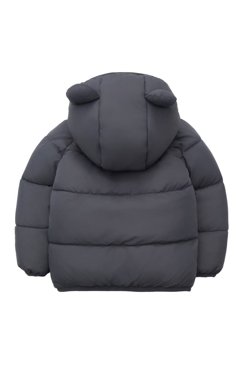 Baby Fleece Lined Bear Puffer Jacket, Alternate, color, Grey