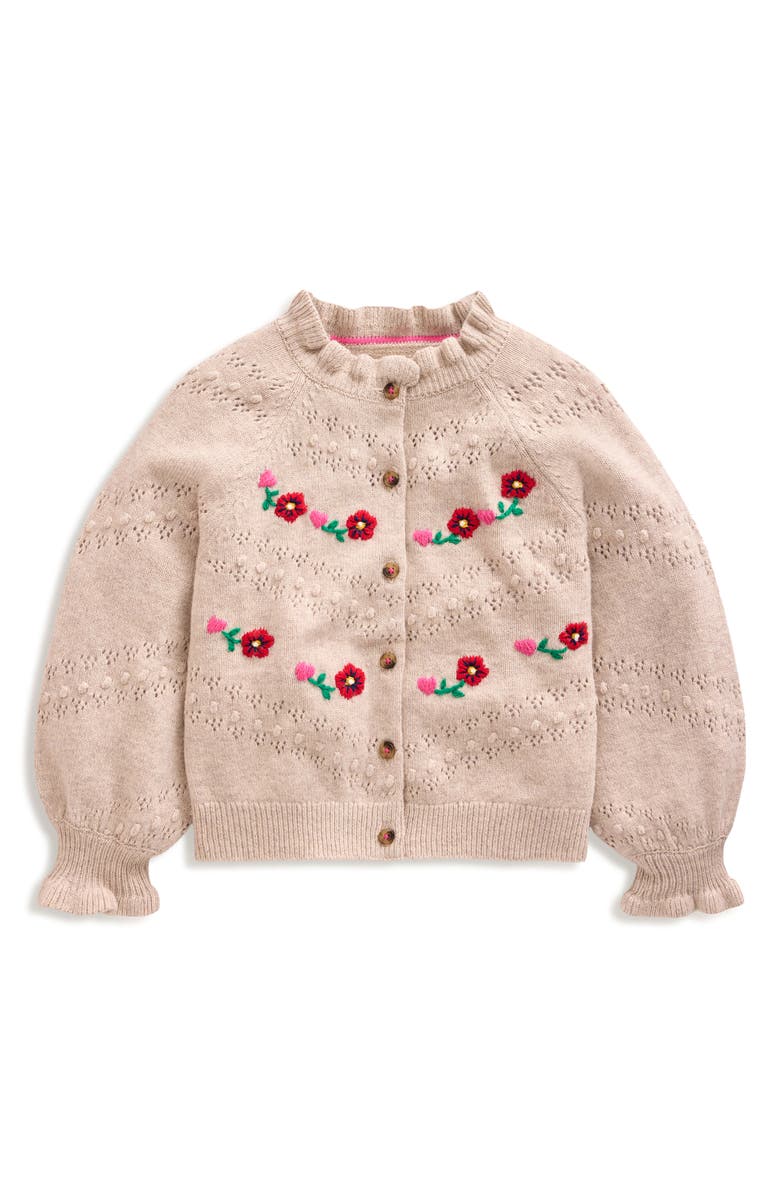 Mini Boden Kids' Faye Floral Embroidered Cardigan, Main, color, 