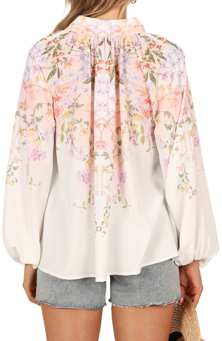 Petal & Pup Tiarna Floral Print Shirt, Alternate, color, White Floral