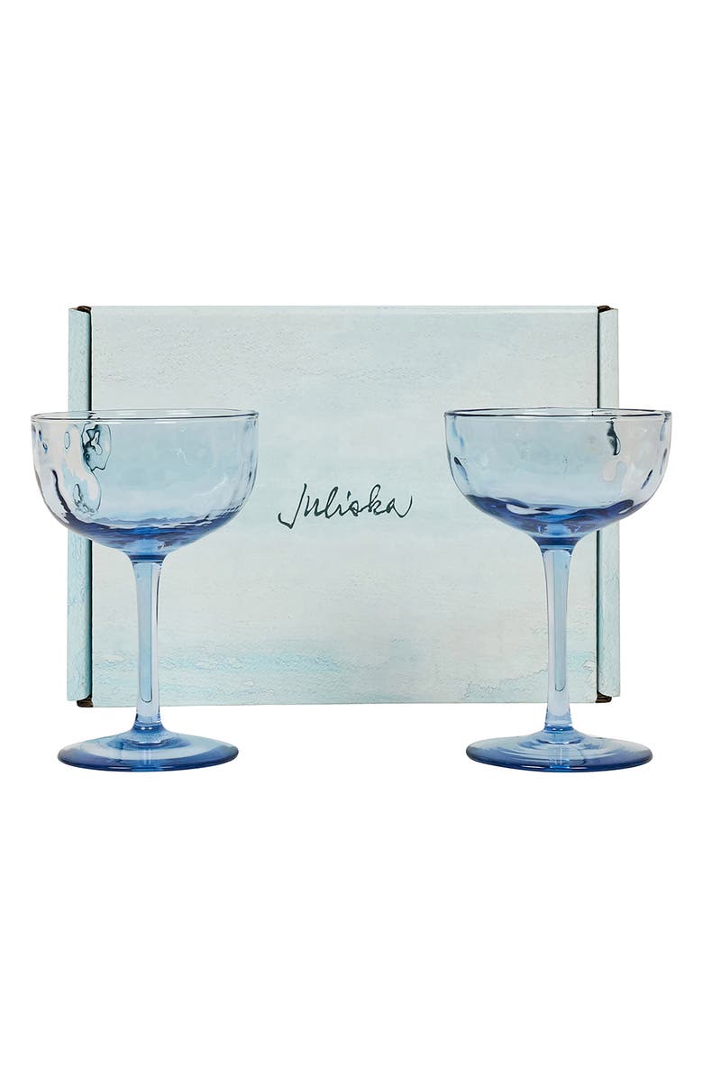 Juliska Puro Set of 2 Cocktail Coupé Glasses, Alternate, color, Chambray