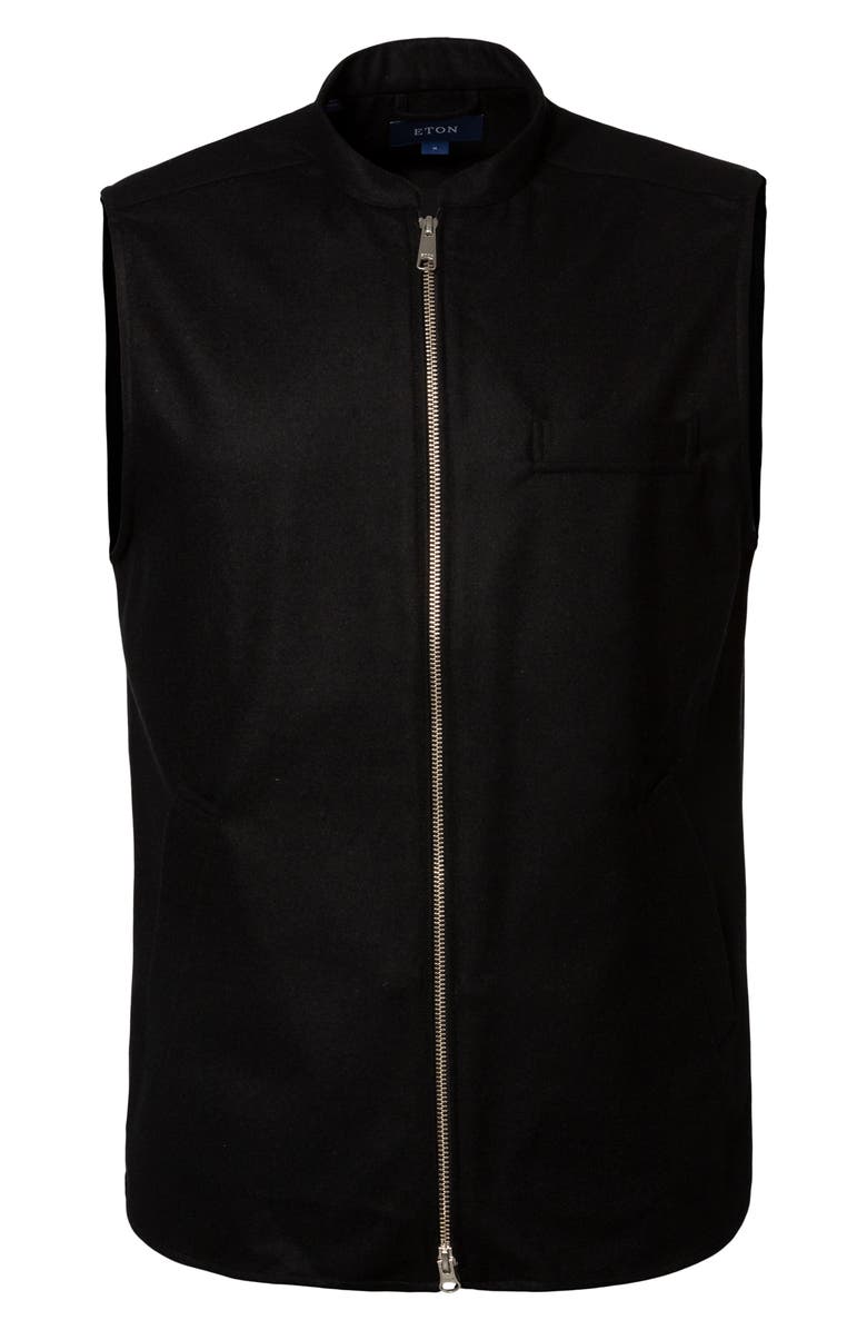 Eton Zip-Up Wool & Cashmere Twill Vest, Alternate, color, 