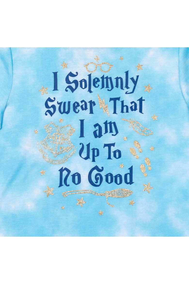 2-Piece Pajama Shirt and Shorts Set, Alternate, color, Sky Blue Tie Dye