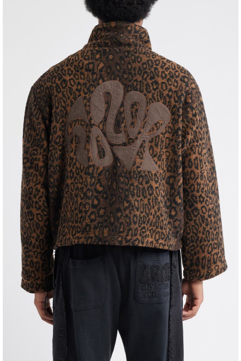 Cheetah High Pile Fleece Jacket, Alternate, color, BROWN