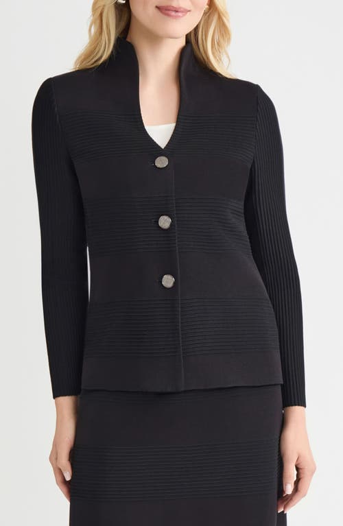 Misook Ottoman Stitch Jacket In Black
