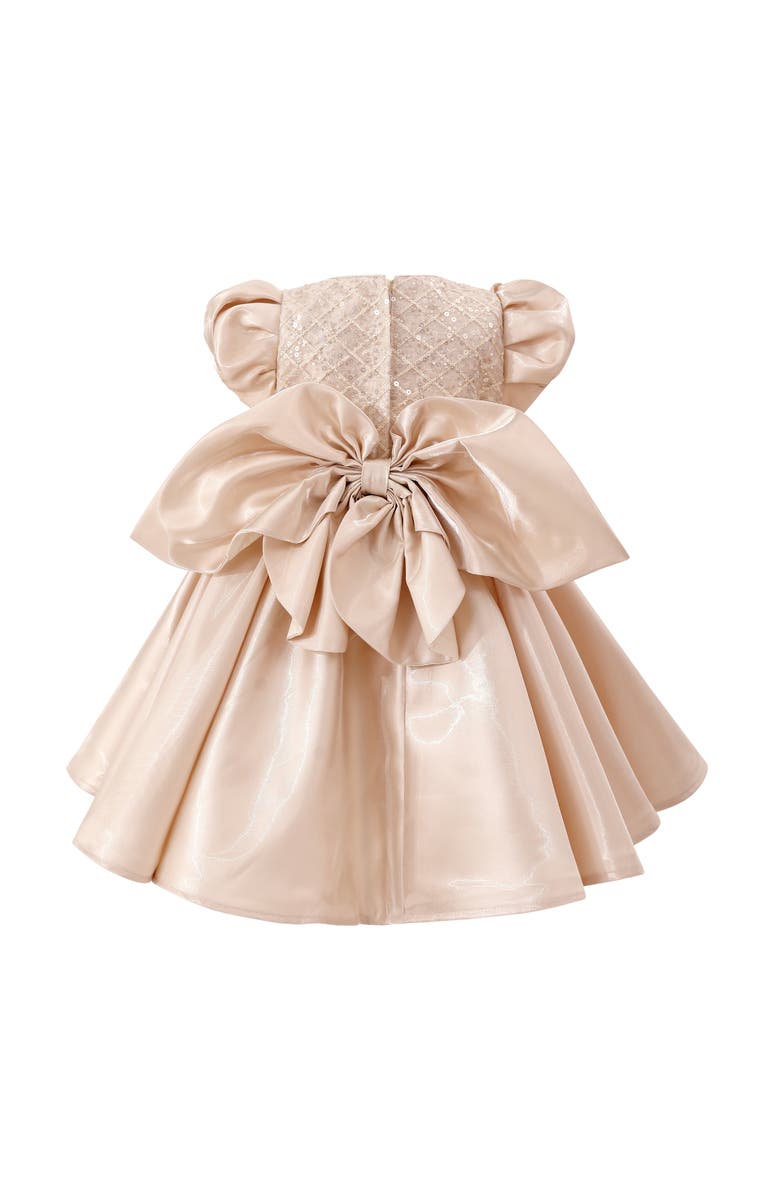 Tulleen Hera Satin Bow Occasion Dress, Alternate, color, Champagne