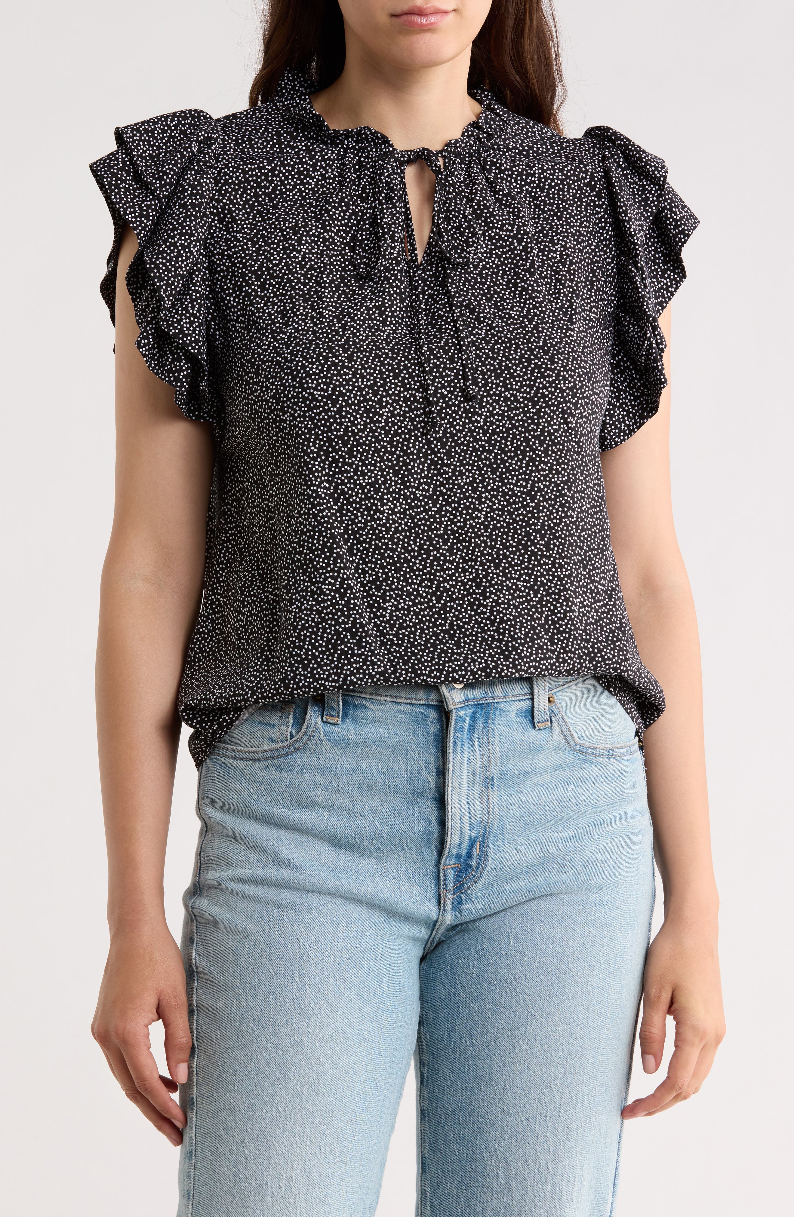 Renee C Ruffle Sleeve Top