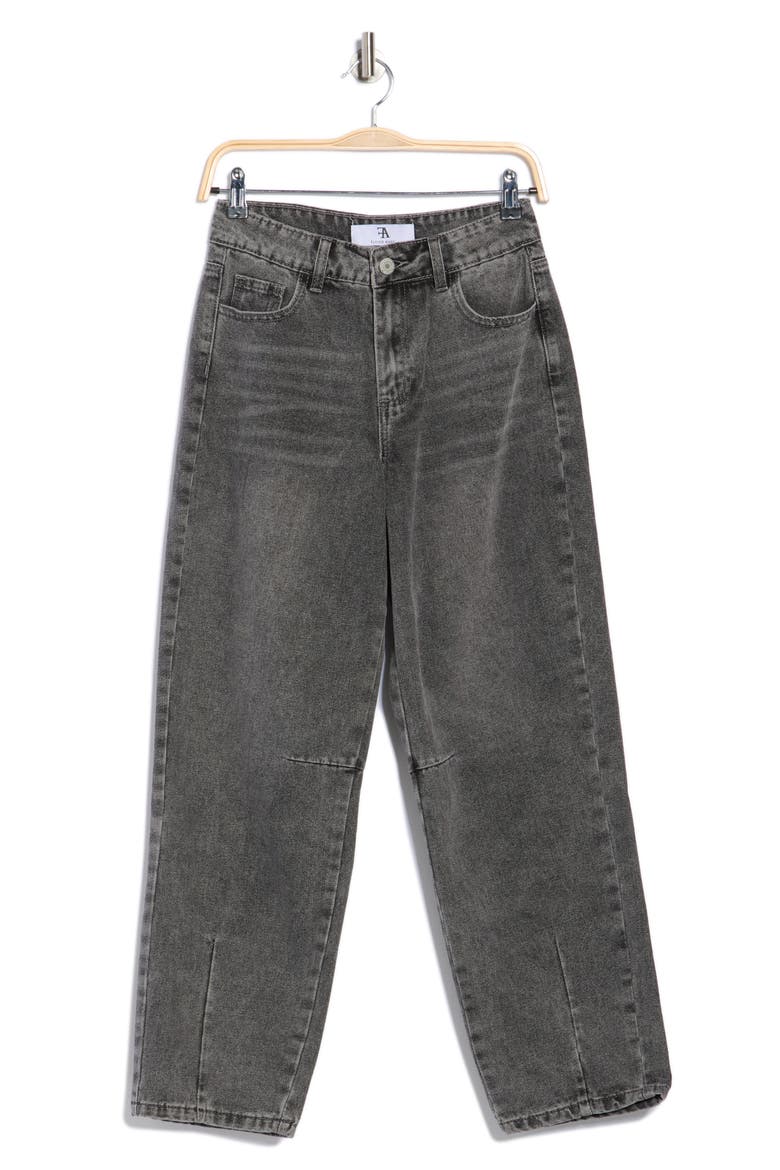 Darted Barrel Leg Jeans, Alternate, color, GREY