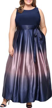 SL FASHIONS Ombrè Satin Gown