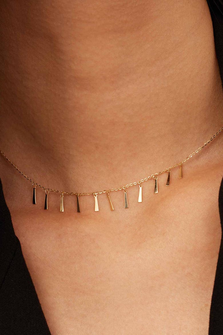 14K Gold Delicate Dynasty Choker, Alternate, color, Yellow Gold