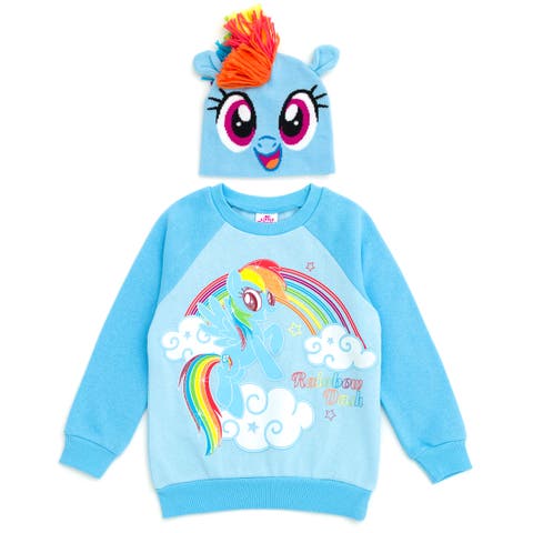 Rainbow Dash Cosplay Fleece 2-Piece Sweatshirt and Hat Set