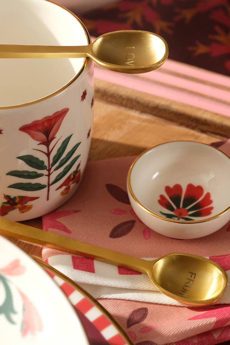 Lotus Set Of 2 Brass Decorative Object With Square Handle Set Of 2, Alternate, color, Gold