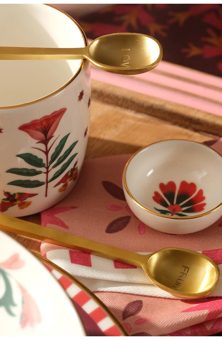 Zsa Zsa Zsu Lotus Set Of 2 Brass Decorative Object With Square Handle Set Of 2, Alternate, color, Gold