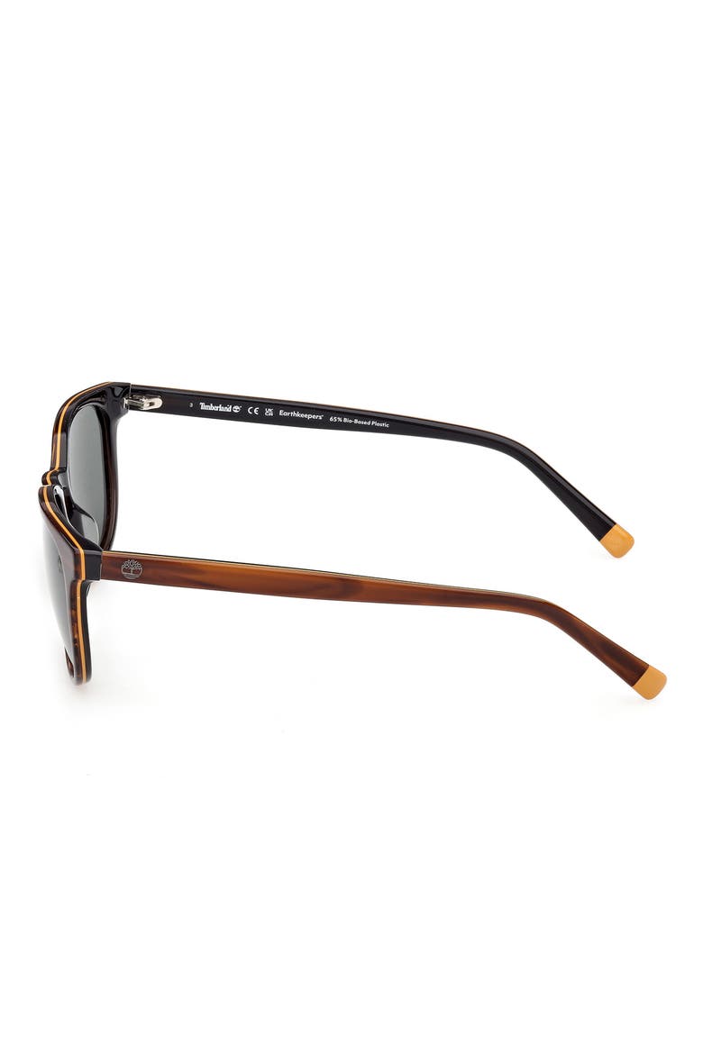 55mm Sunglasses, Alternate, color, BROWN HORN / GREEN POLARIZED