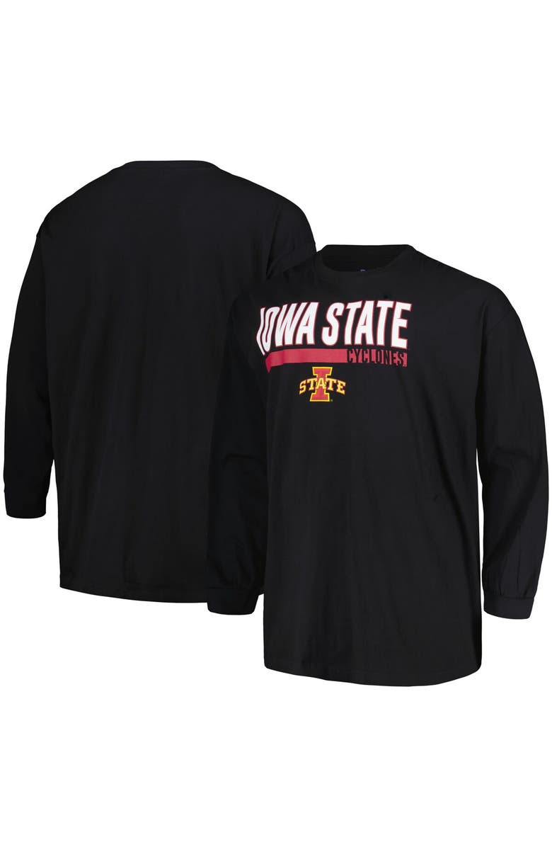 PROFILE Men's Profile Black Iowa State Cyclones Big & Tall Two-Hit Long Sleeve T-Shirt, Main, color,