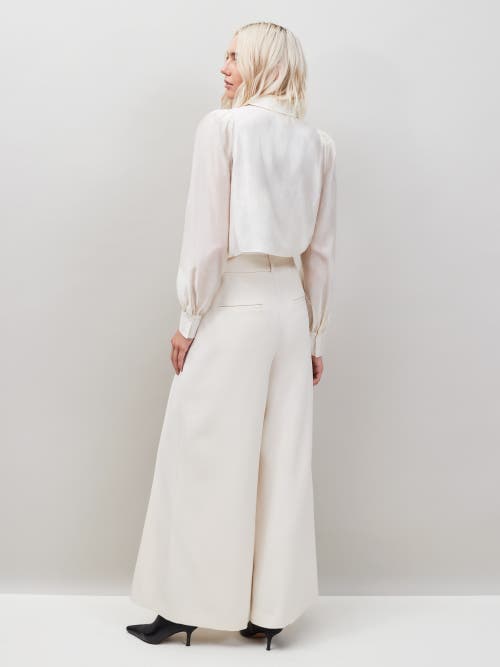 Ro&zo Pleat Detail Wide Leg Trousers In White