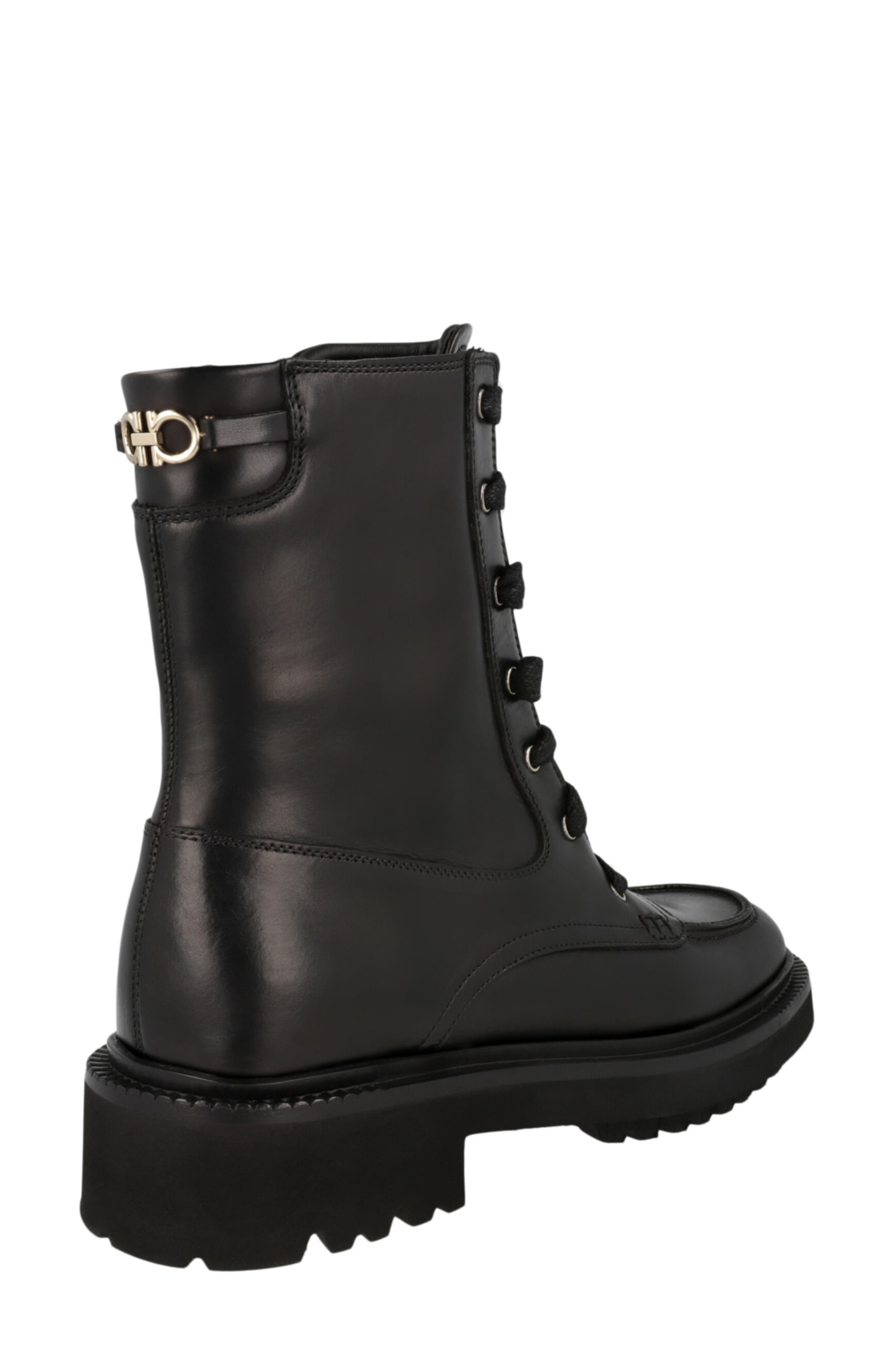 FERRAGAMO Leather Combat Boot, Alternate, color, 