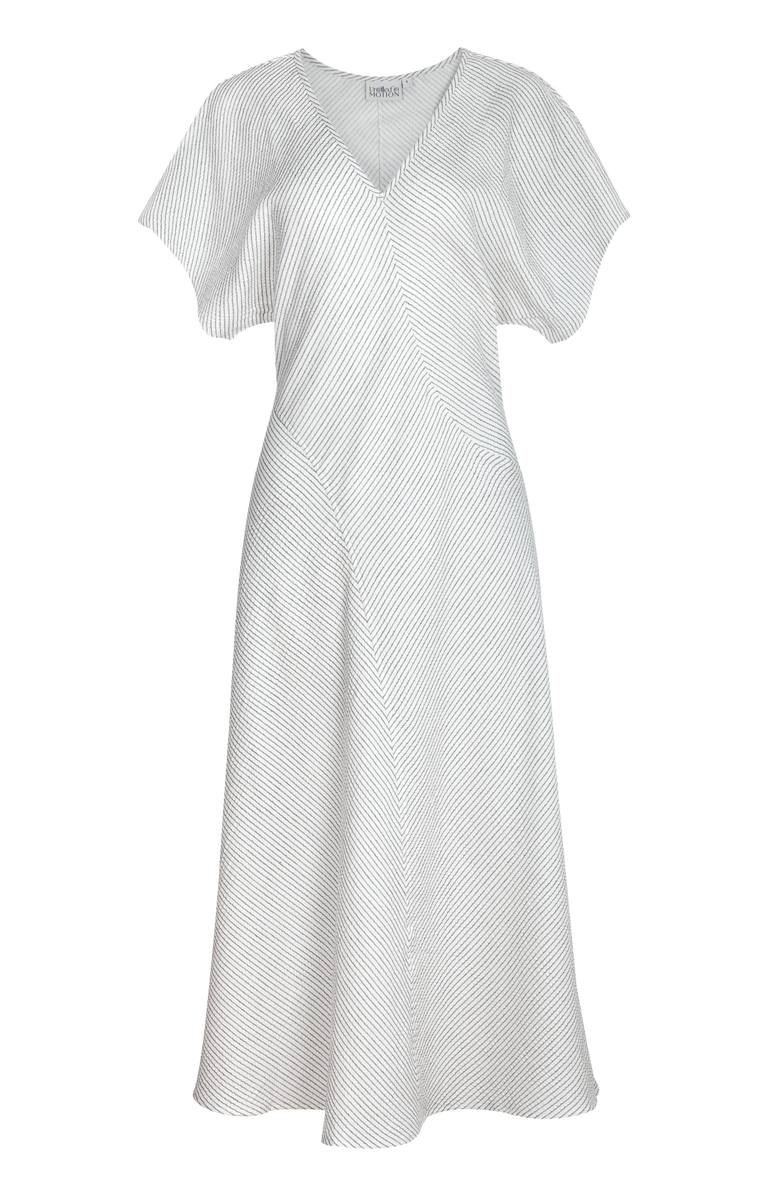 Untitled in Motion Zena Striped V-Neck Printed Midi Dress, Main, color, Mali Stripe