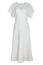 Untitled in Motion Zena Striped V-Neck Printed Midi Dress