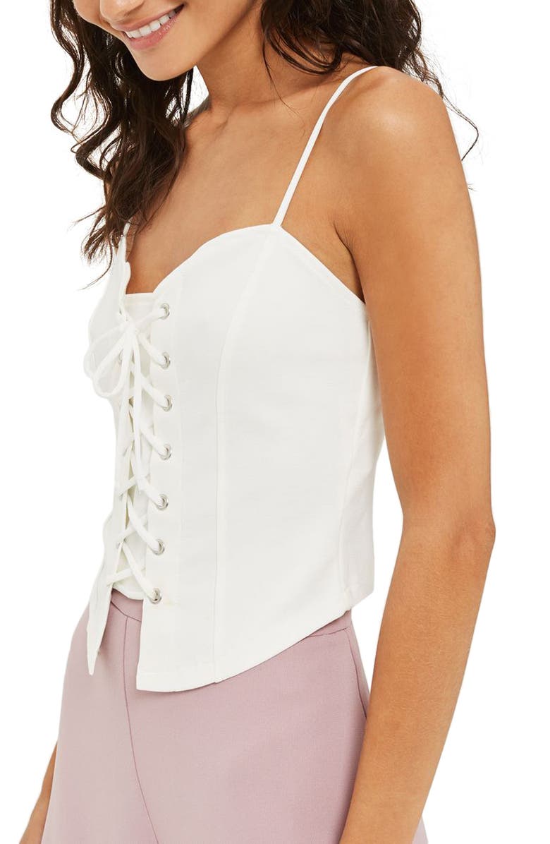Topshop Corset Camisole, Alternate, color, 