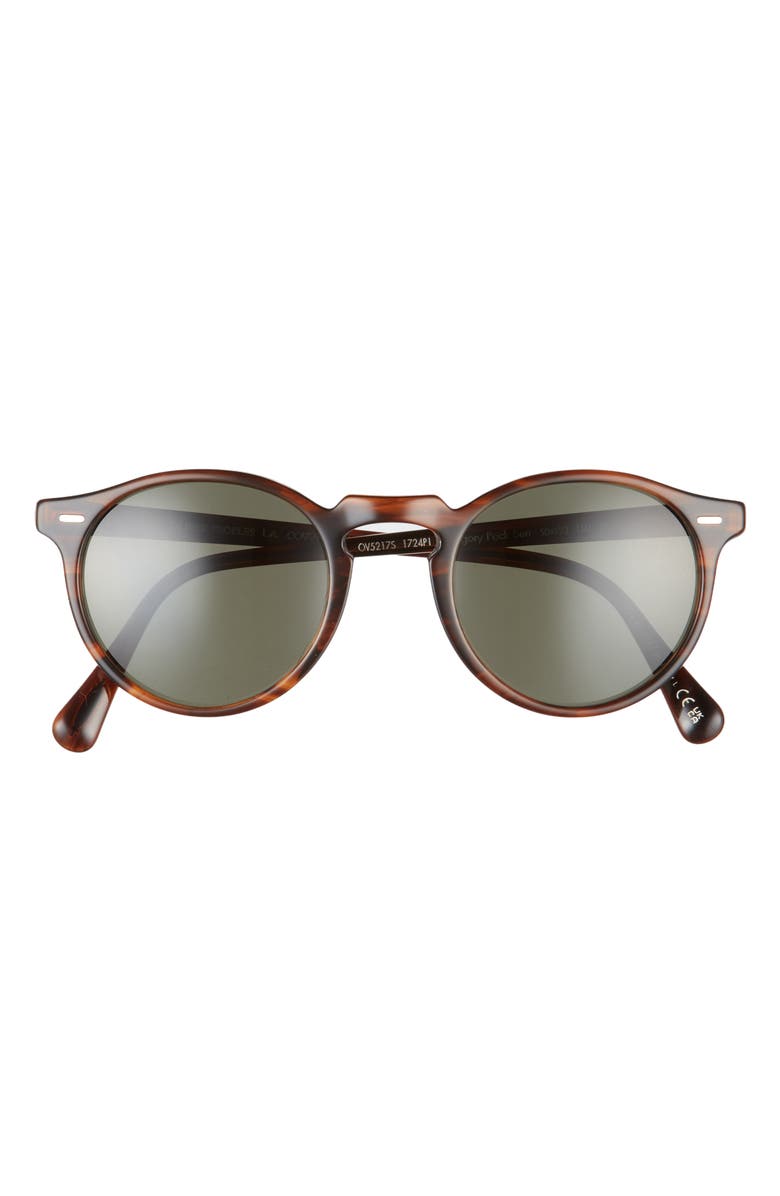 Oliver Peoples 50mm Gregory Peck Polarized Sunglasses, Main, color, Dark Tortoise