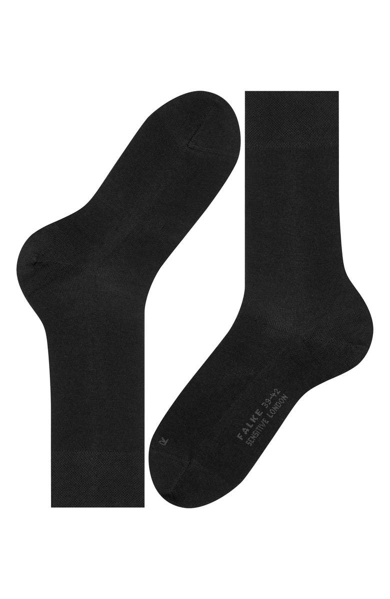 Falke Sensitive London Cotton Blend Socks, Alternate, color, Black