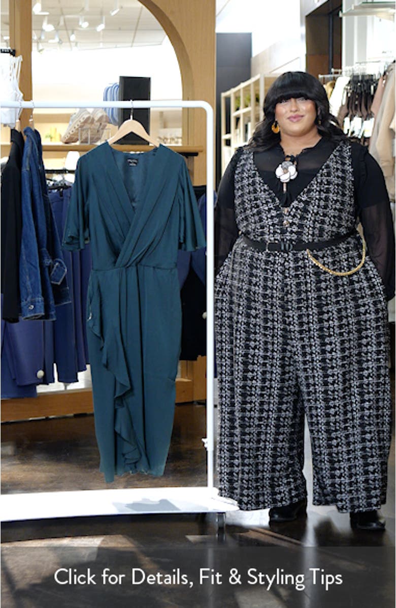 Soft Ruffle Faux Wrap Midi Dress, sales video thumbnail