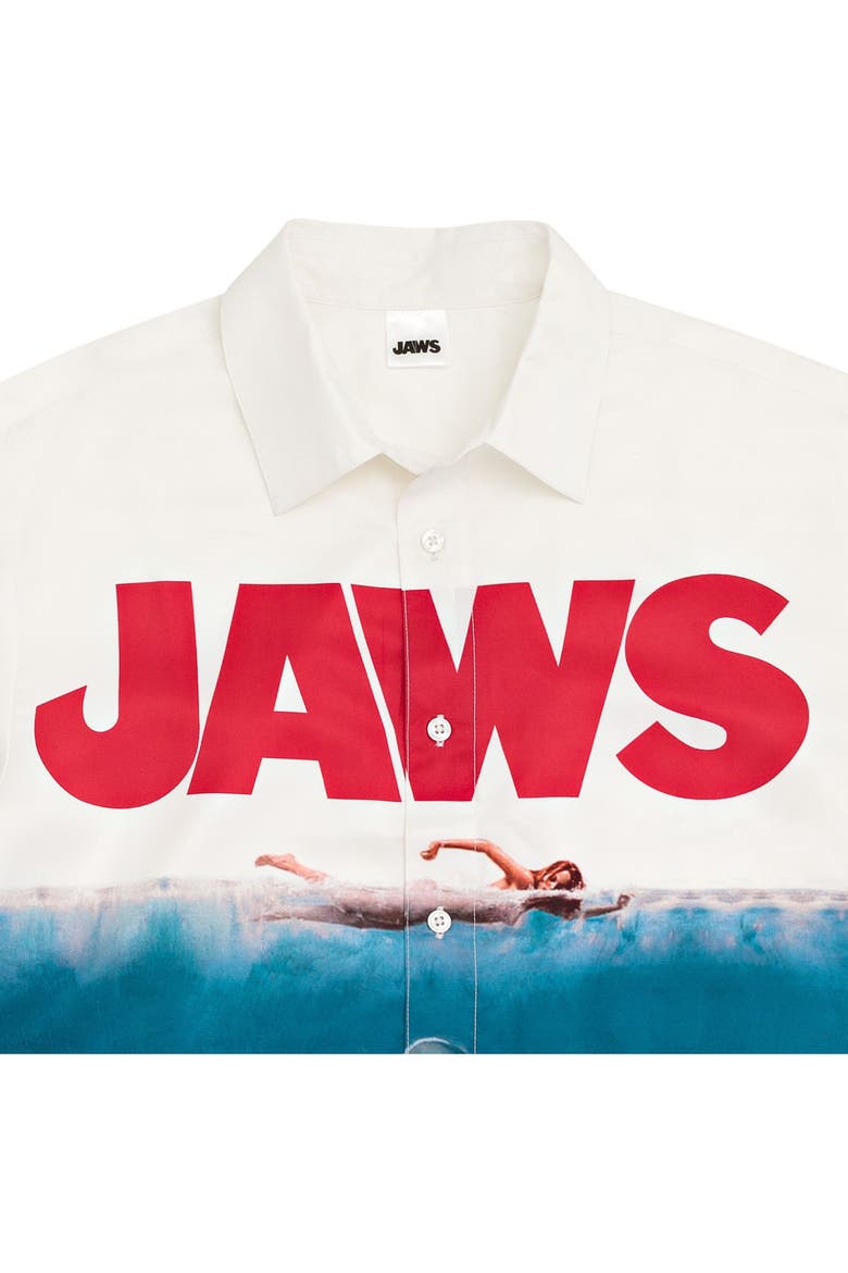 Short Sleeve Button Down Shirt, Alternate, color, White Blue