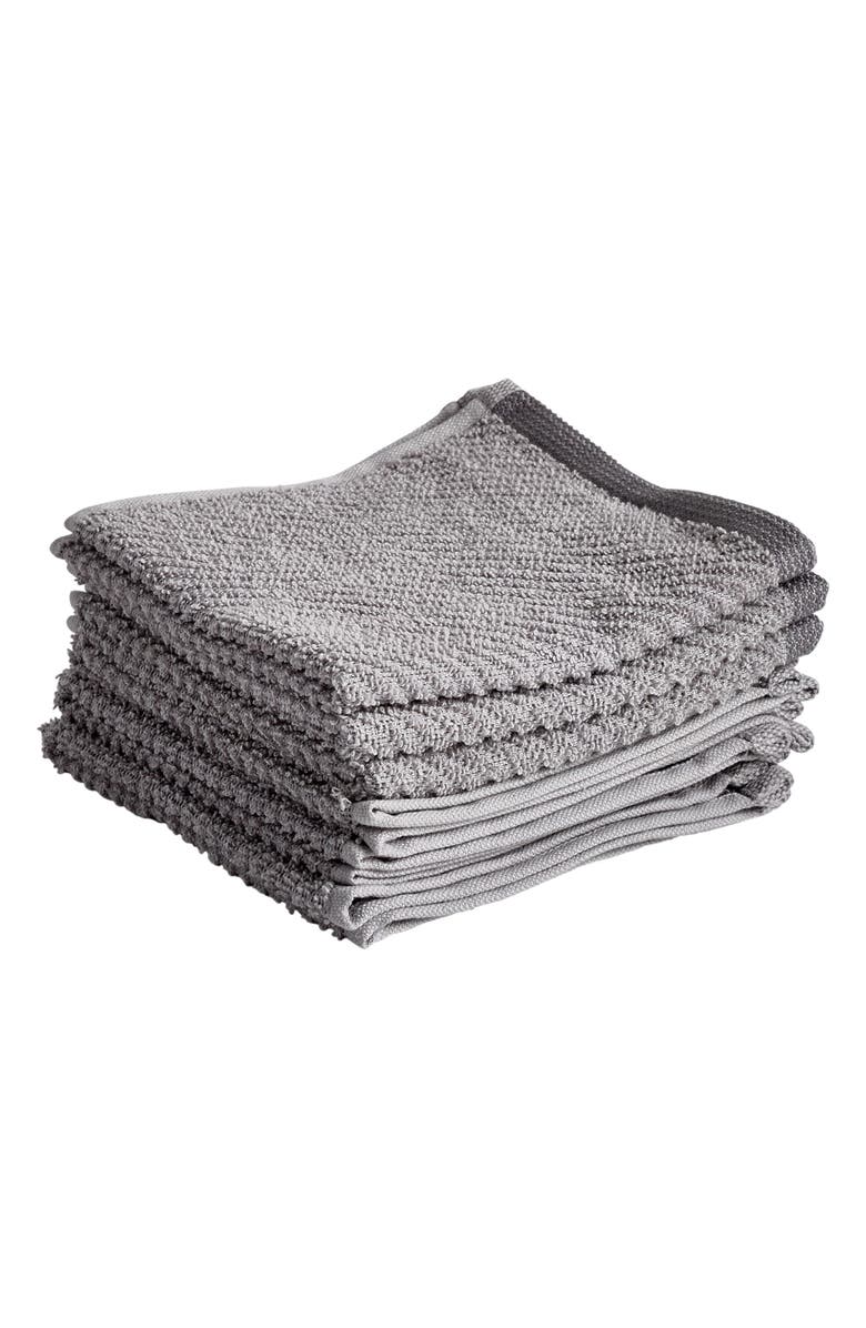WellBe Refresh Charcoal 6-Pack Washcloths, Main, color, 