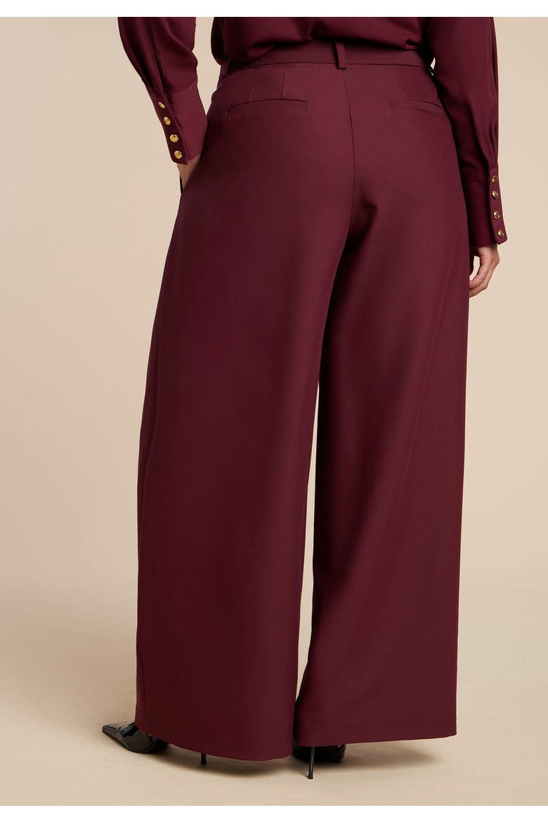 Wide Leg Pleated Trouser With Long Belt, Alternate, color, PORT ROYALE