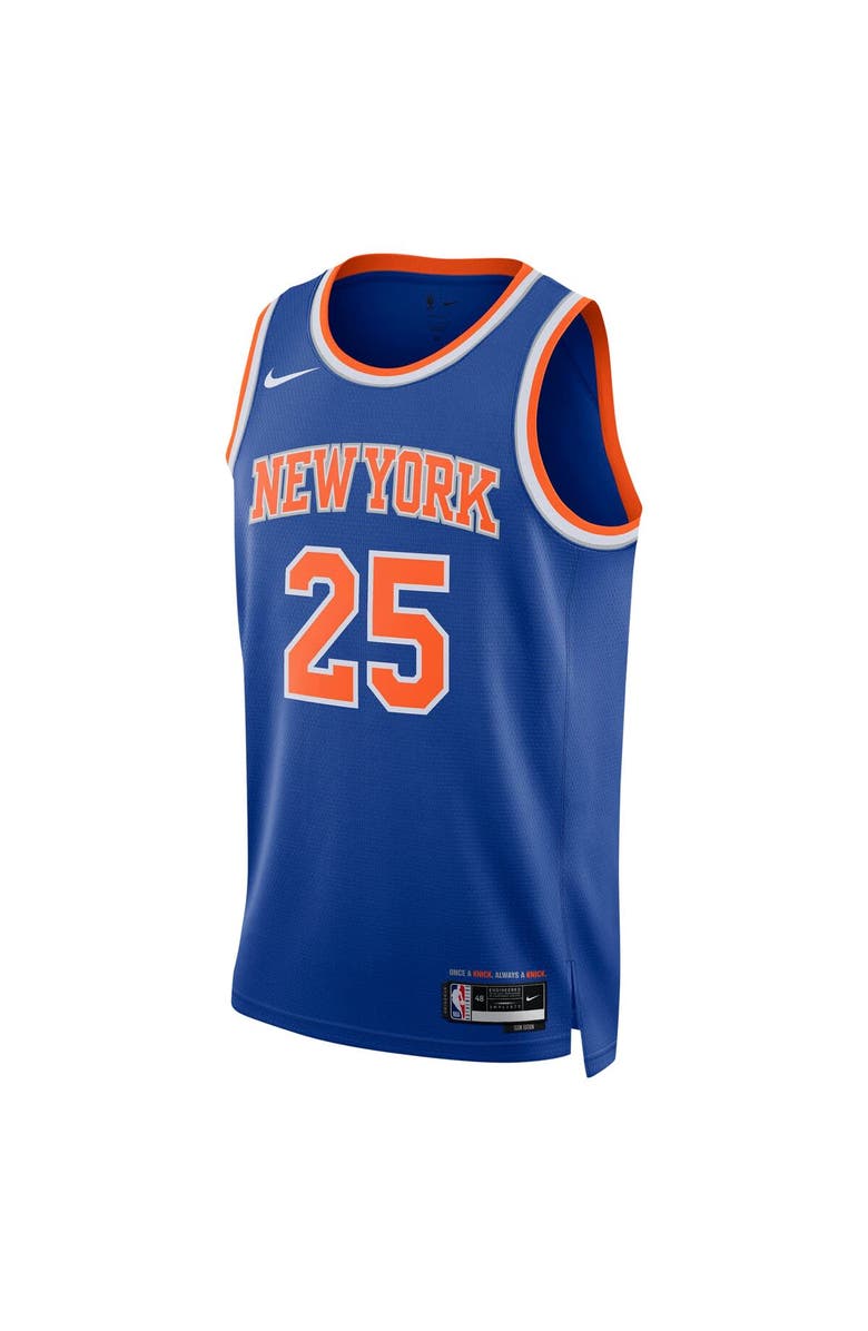 Nike Unisex Nike Mikal Bridges Blue New York Knicks 2024 Offseason Addition Nike Swingman Jersey, Alternate, color, Blue