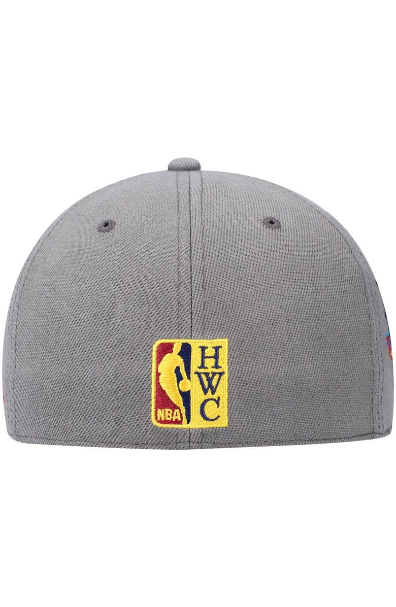 Mitchell & Ness Men's Mitchell & Ness Charcoal New York Knicks Hardwood Classics 50th Anniversary Carbon Cabernet Fitted Hat, Alternate, color,