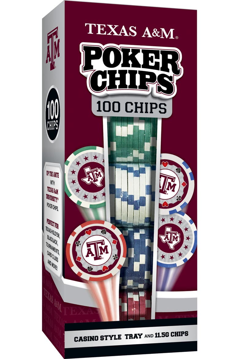 Texas A&M Aggies 100 Piece Poker Chips, Main, color, Multicolor