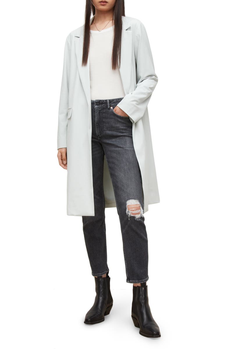 AllSaints Aleida Jersey Duster Coat, Alternate, color,